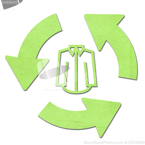 Image of T-shirt with the recycle symbol 