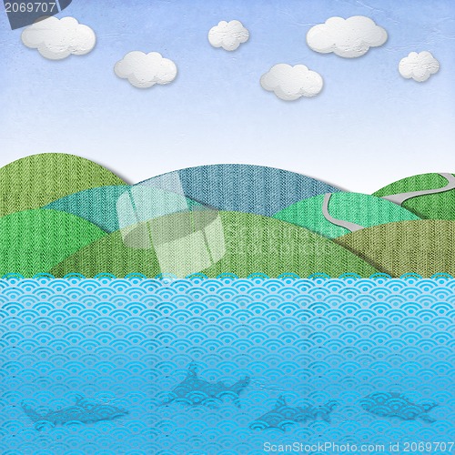 Image of Weather grunge recycled paper craft stick on background