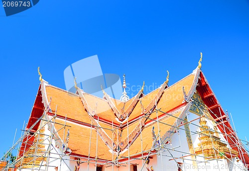 Image of Buddhist temple's roof, Nan, Thailand. 