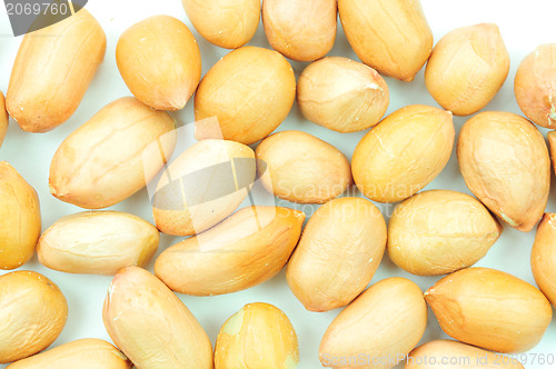 Image of Peanuts - close up , on white background