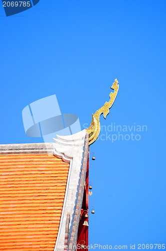 Image of Buddhist temple's roof, Nan, Thailand. 