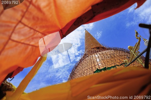 Image of Big golden pagoda. Wat Pra Pathom Chedi, Thailand 