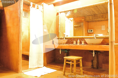 Image of Inside of oriental style bathroom