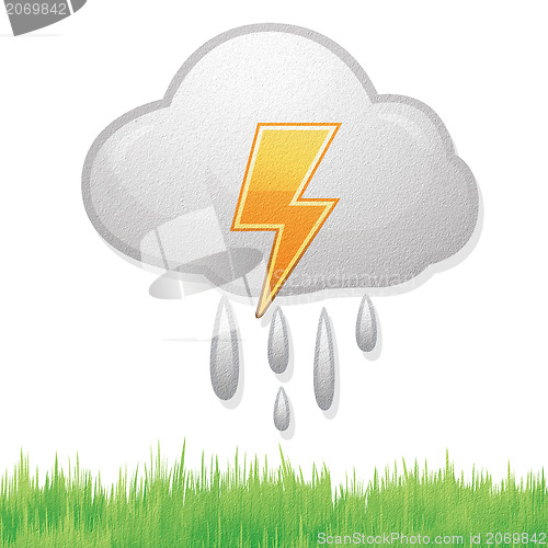 Image of Weather grunge recycled paper craft stick on background