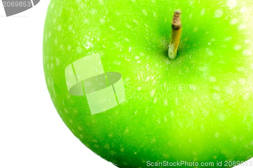 Image of fresh green apple on white background