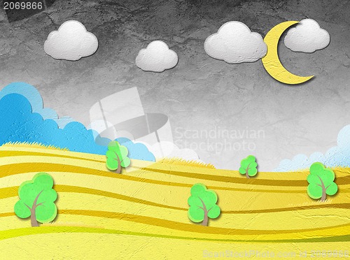 Image of Weather grunge recycled paper craft stick on background