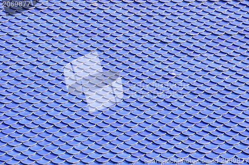 Image of A traditional Japanese roof made of blue tile.