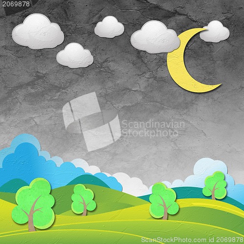 Image of Weather grunge recycled paper craft stick on background