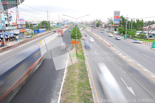 Image of Traffic with motion blur (long exposure shot). 