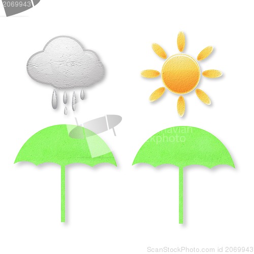 Image of Weather grunge recycled paper craft stick on background