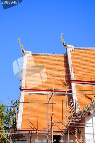 Image of Buddhist temple's roof, Nan, Thailand. 