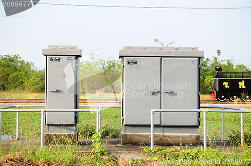 Image of Electrical Control Box for Commuter Train Road Crossing Arms and Lights 