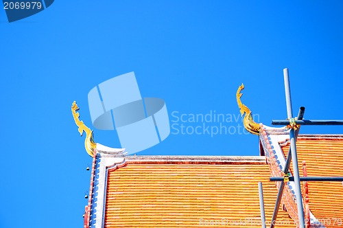 Image of Buddhist temple's roof, Nan, Thailand. 