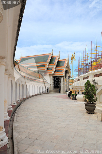 Image of An old Buddhist temple against the sky 