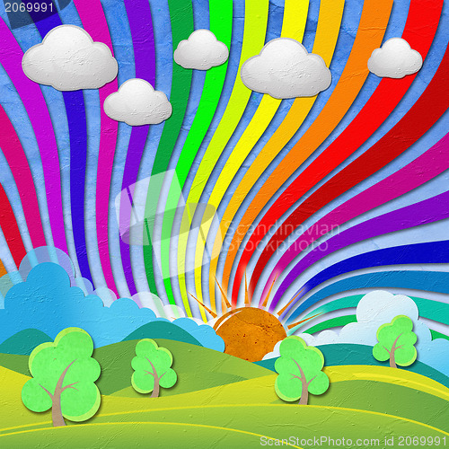Image of Weather grunge recycled paper craft stick on background