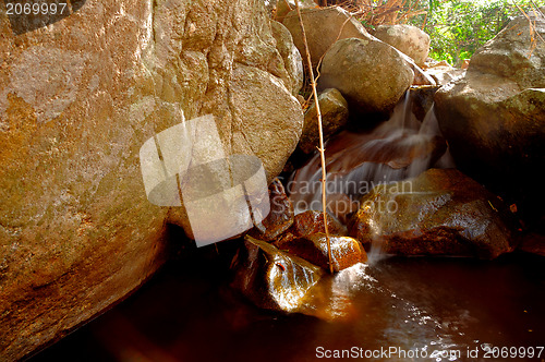 Image of Waterfall with water flowing around 