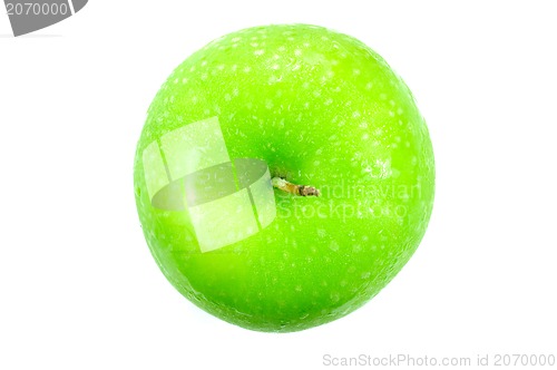 Image of fresh green apple on white background
