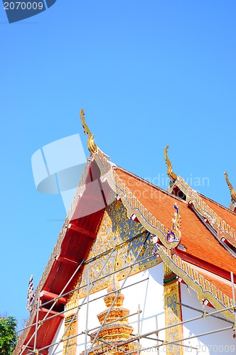 Image of Buddhist temple's roof, Nan, Thailand. 