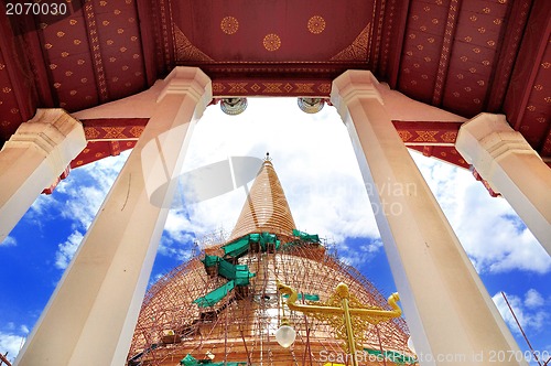 Image of Big golden pagoda. Wat Pra Pathom Chedi, Thailand 