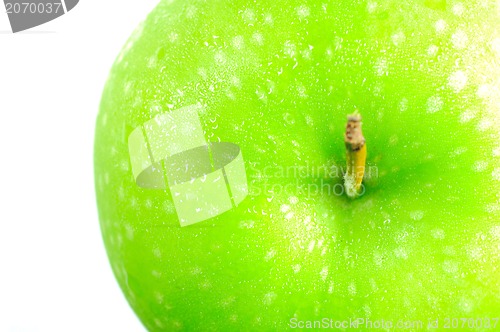 Image of fresh green apple on white background