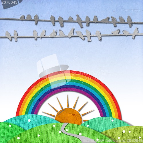 Image of Weather grunge recycled paper craft stick on background