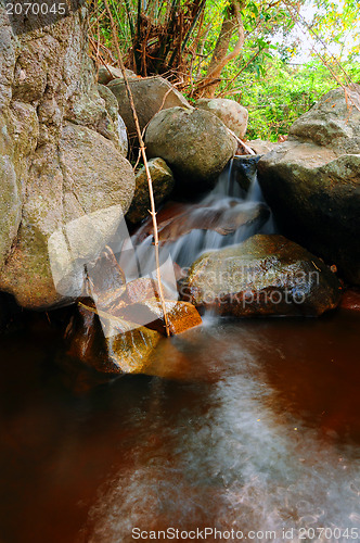 Image of Waterfall with water flowing around 