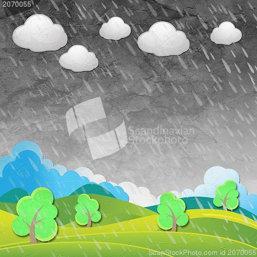 Image of Weather grunge recycled paper craft stick on background