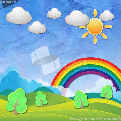 Image of Weather grunge recycled paper craft stick on background