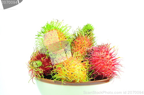 Image of Rambutan fruit isolated on white background 