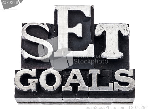 Image of set goals in metal type