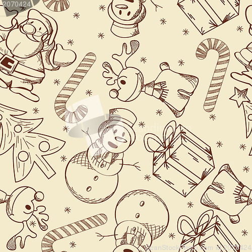 Image of Christmas doodle pattern