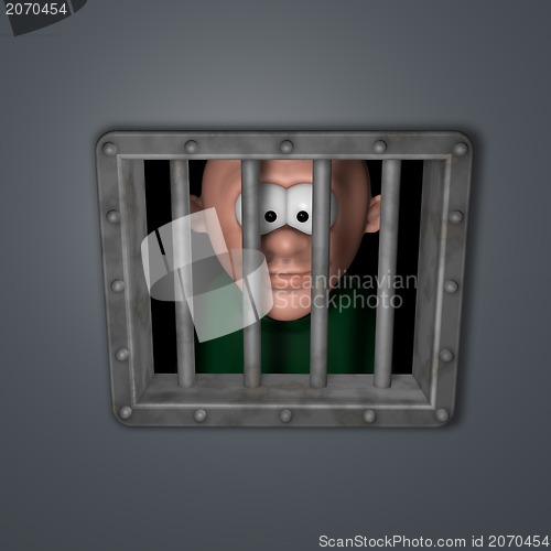 Image of cartoon guy in prison