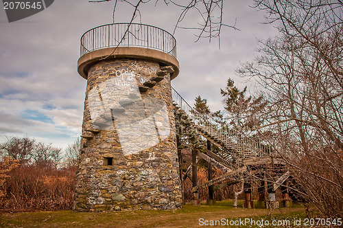 Image of abandoned security observation building