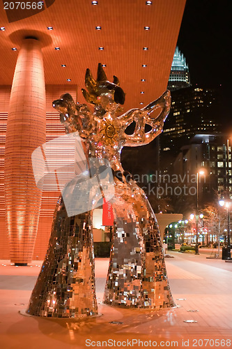 Image of Skyline of uptown Charlotte, North Carolina at night.