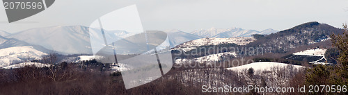 Image of snow covered mountain landscape
