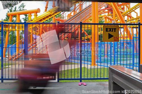 Image of rollercoasters at amusement park