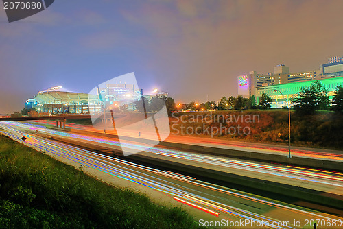 Image of Skyline of uptown Charlotte, North Carolina at night.