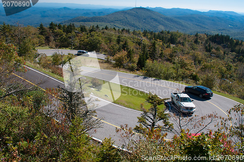 Image of winding curve at blue ridge parkway