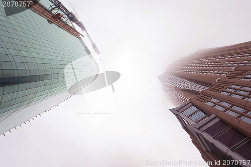 Image of highrise buildings in fog