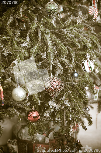 Image of vintage decorated christmas tree