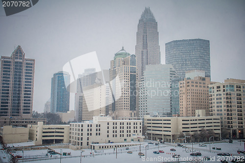 Image of Skyline of uptown Charlotte, North Carolina at night.