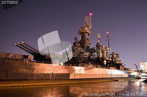 Image of Battleship North Carolina at it's home in Wilmington