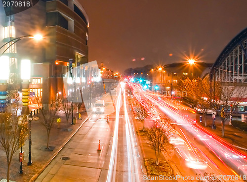 Image of Skyline of uptown Charlotte, North Carolina at night.