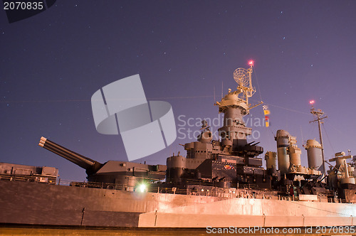 Image of Battleship North Carolina at it's home in Wilmington