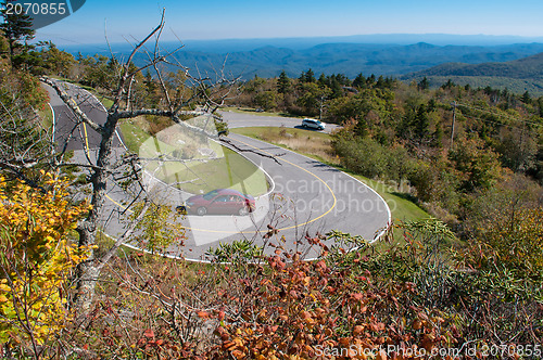 Image of winding curve at blue ridge parkway