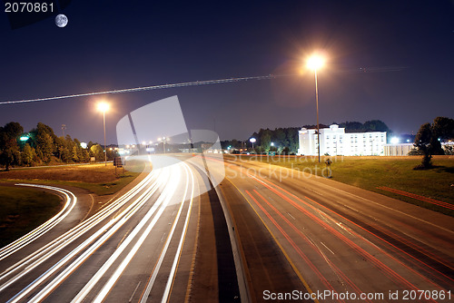 Image of evening traffic on highway