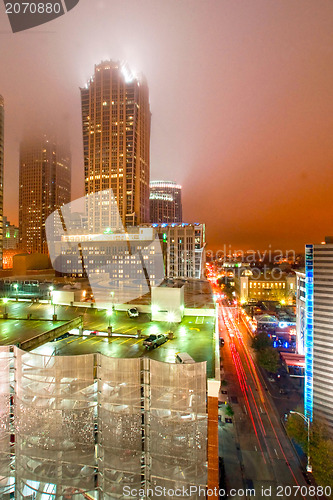 Image of Skyline of uptown Charlotte, North Carolina at night.