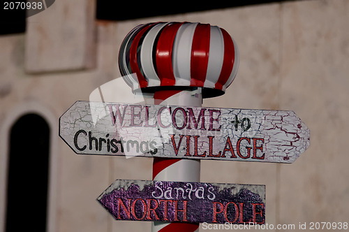 Image of welcome to christmas village