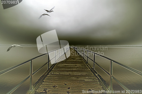 Image of ocean pier at outer banks beach