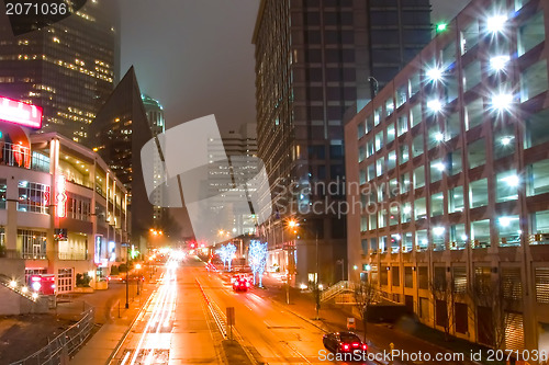 Image of Skyline of uptown Charlotte, North Carolina at night.